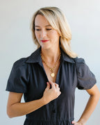 Gold Intaglio Coin Front Toggle Necklace