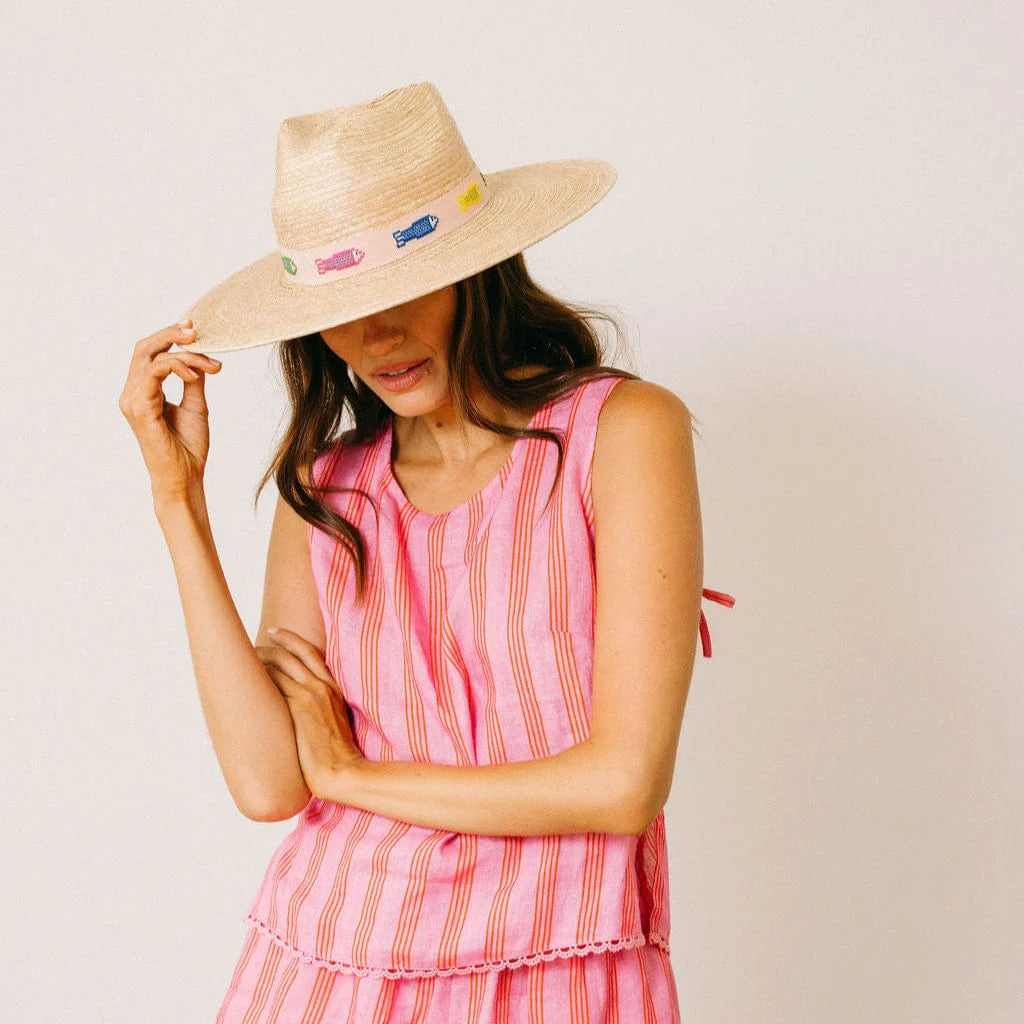 Colorful Fin Palm Hat Sunshine Tienda