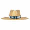 Navy Flora Tile Palm Hat Sunshine Tienda