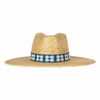 Navy Flora Tile Palm Hat Sunshine Tienda