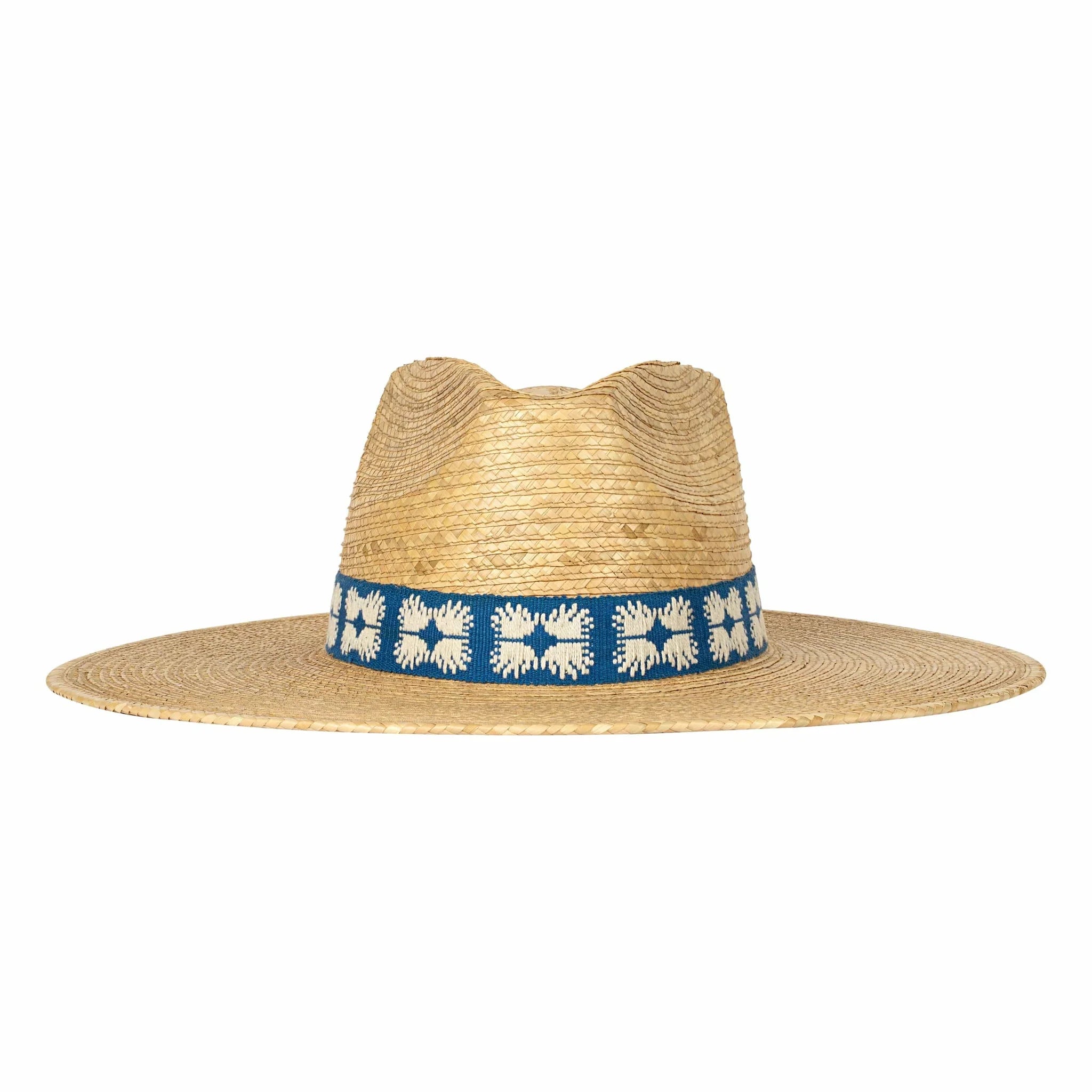 Navy Flora Tile Palm Hat Sunshine Tienda