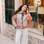 Reversible Stripe Quilted Jacket