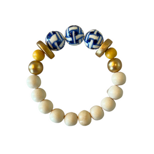 blue+yellow stacking bracelets