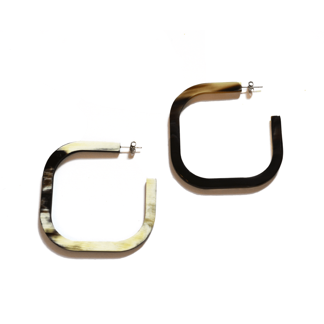 Square Horn Hoop Earrings