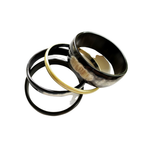 Natural with Gold Bangle Set