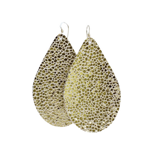 Gold Stingray Leather Earrings