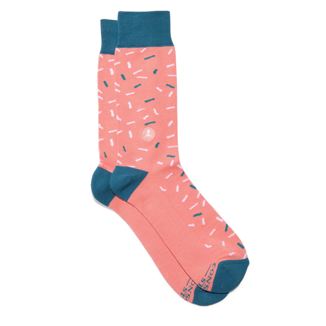 Find a Cure Socks (Pink Confetti)