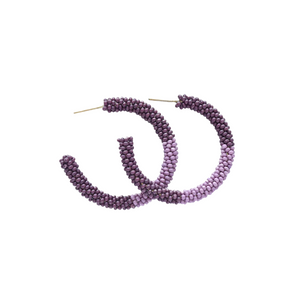 Small Color-block Seed Bead Hoops