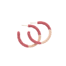 Small Color-block Seed Bead Hoops