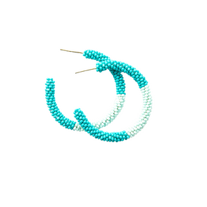 Small Color-block Seed Bead Hoops