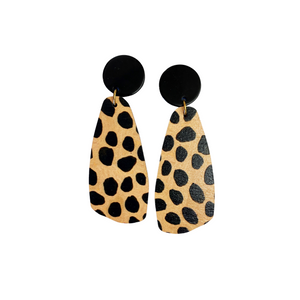 Geometric Cheetah Dot Earrings