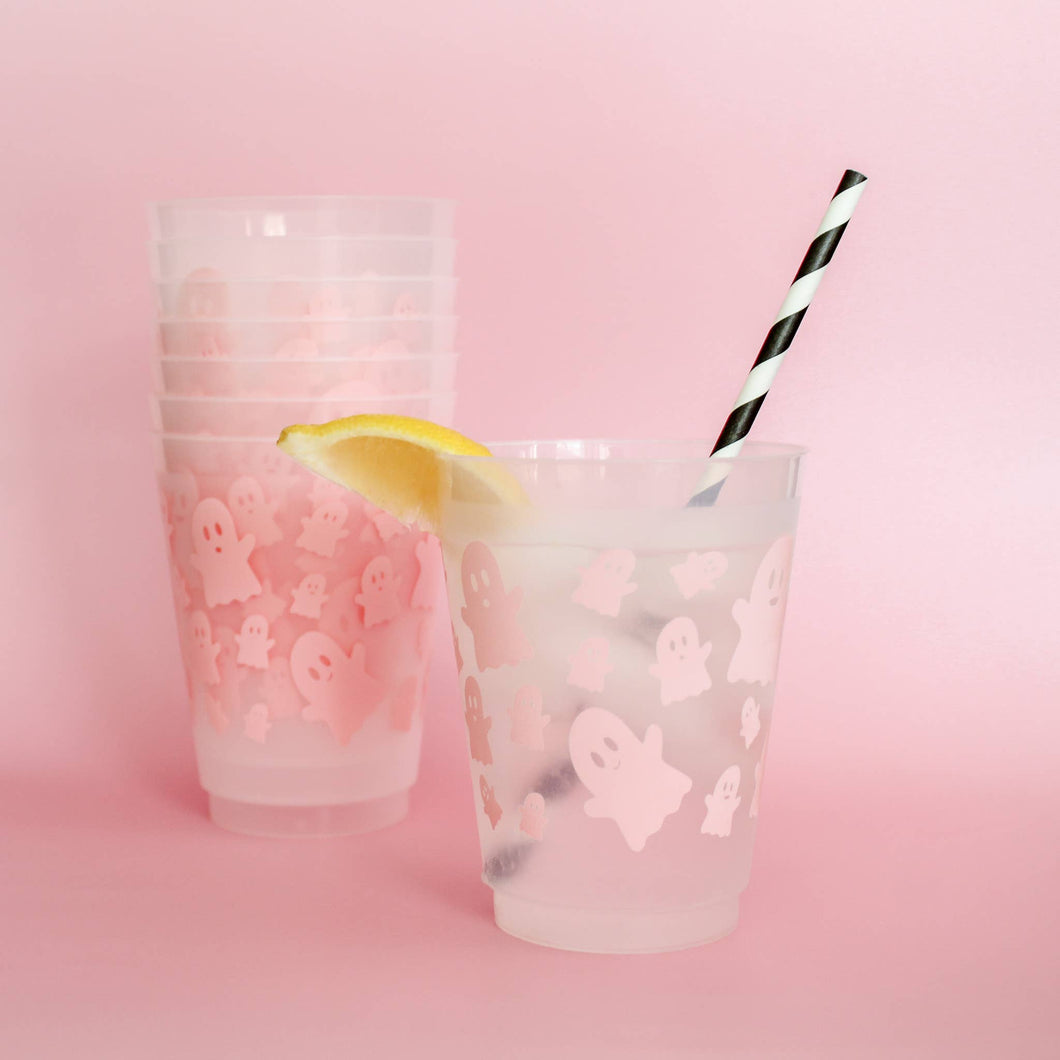 Pink Ghosts Frosted Acrylic Cups