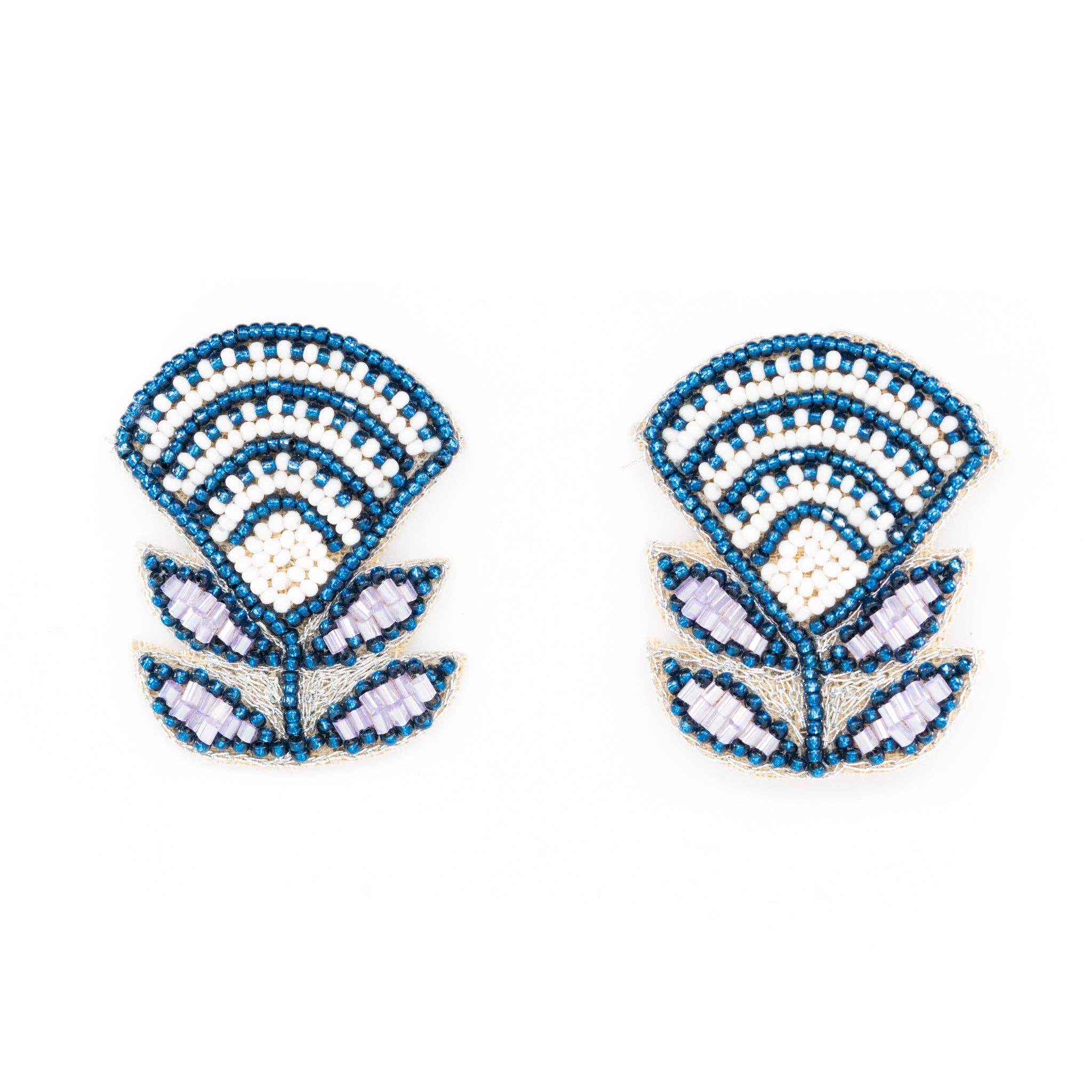 Block Print Flower Earrings