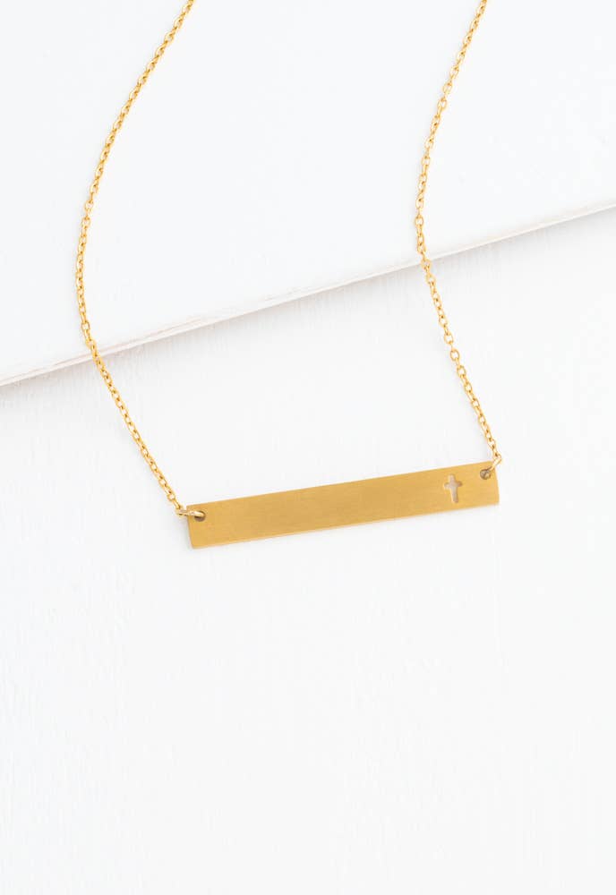 Layla Gold Cross Bar Necklace