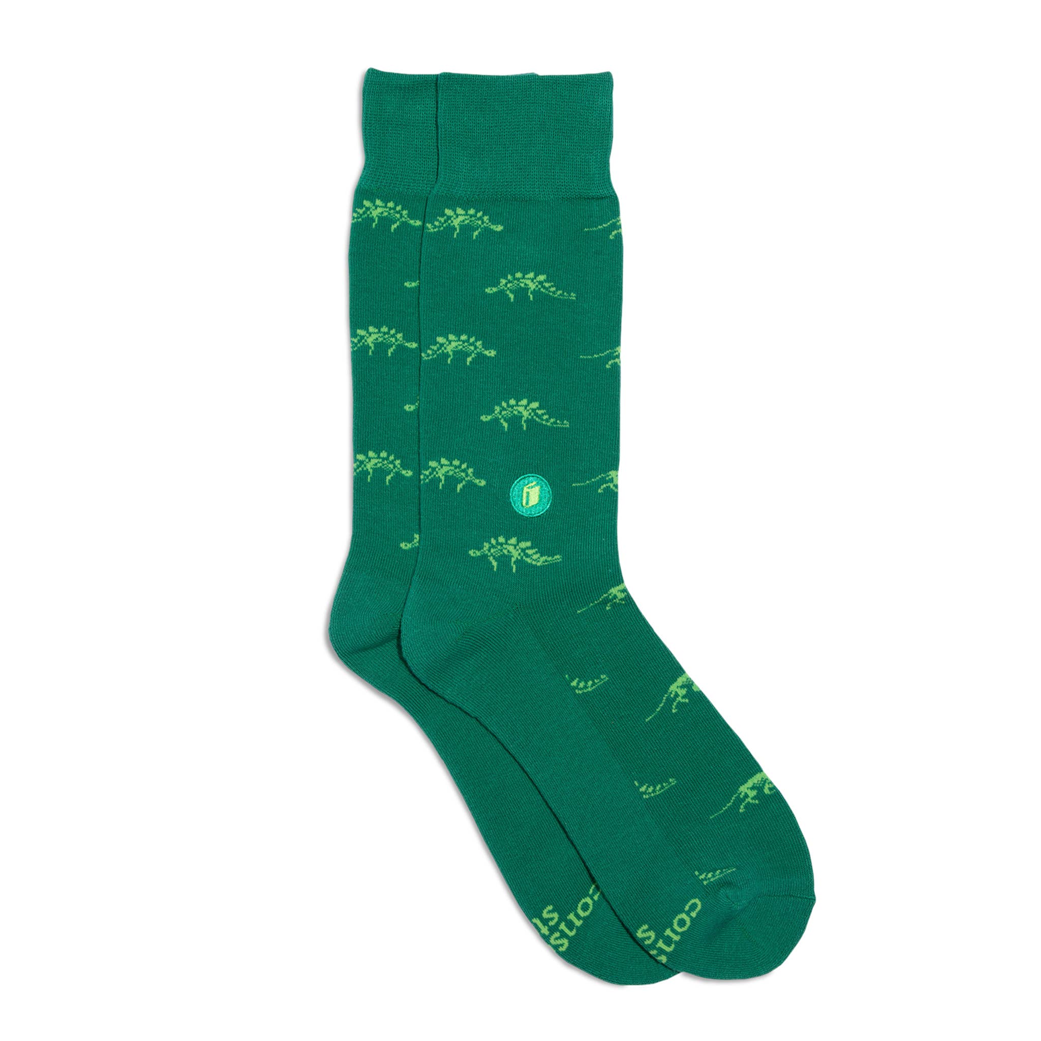 Give Books Socks - Green Dinosaurs