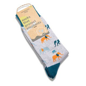 Protect Elephants Socks - gray