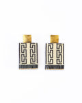 Guajira Square Earrings (Cream/Black)