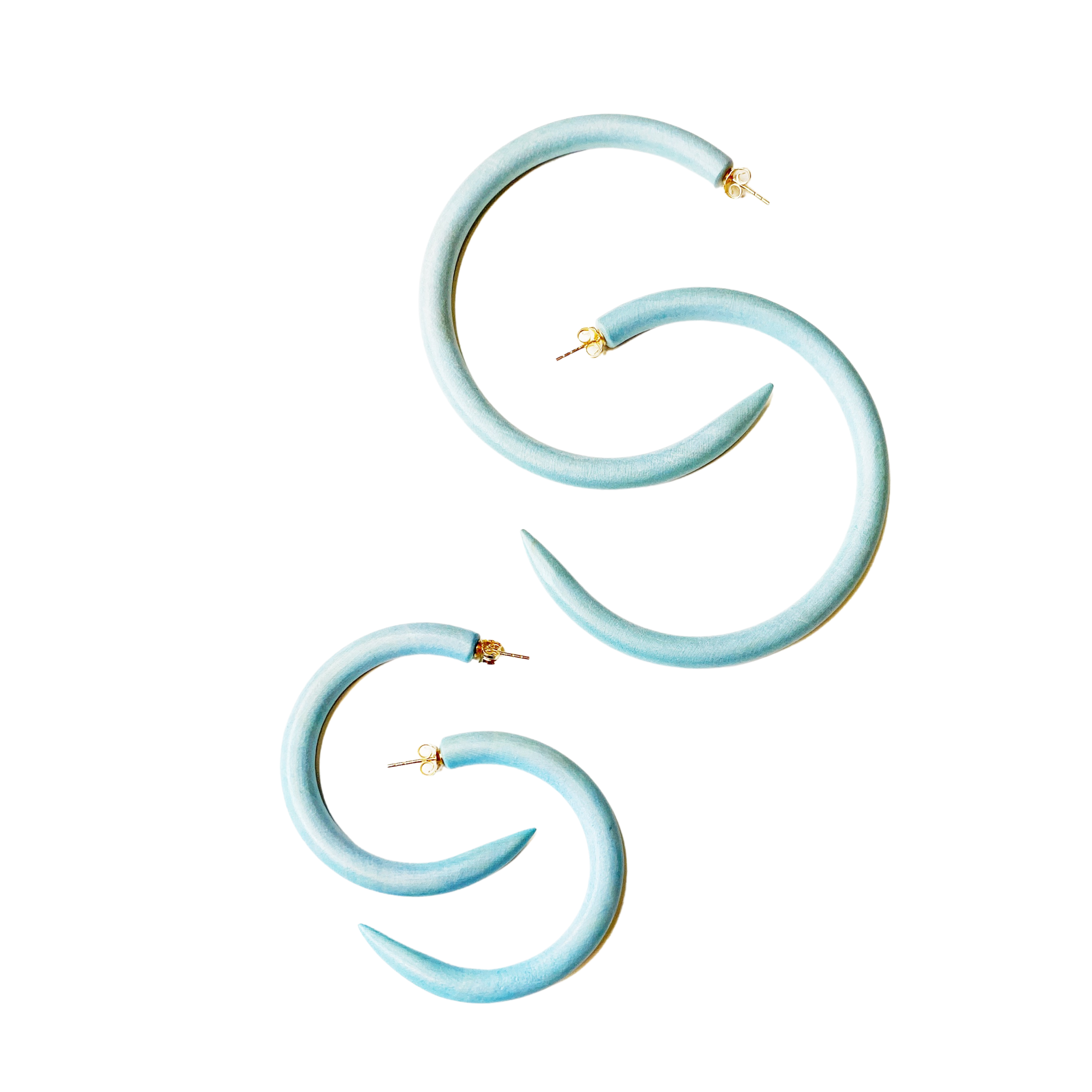 Maine Sky Mango Wood Hoops | Binky + Lulu