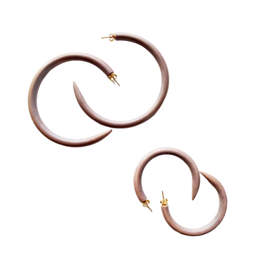 Beach Rose Mango Wood Hoops | Binky + Lulu
