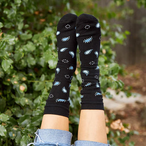 Socks that Give Water - Black Paisley