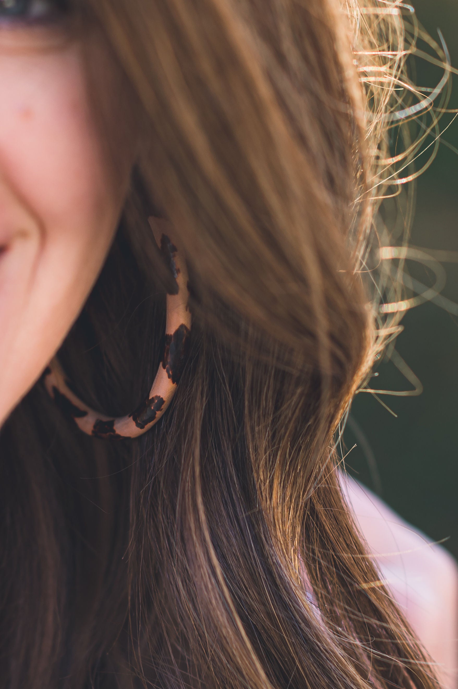 Leopard Mango Wood  Hoops | Binky + Lulu