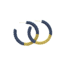 Small Color-block Seed Bead Hoops