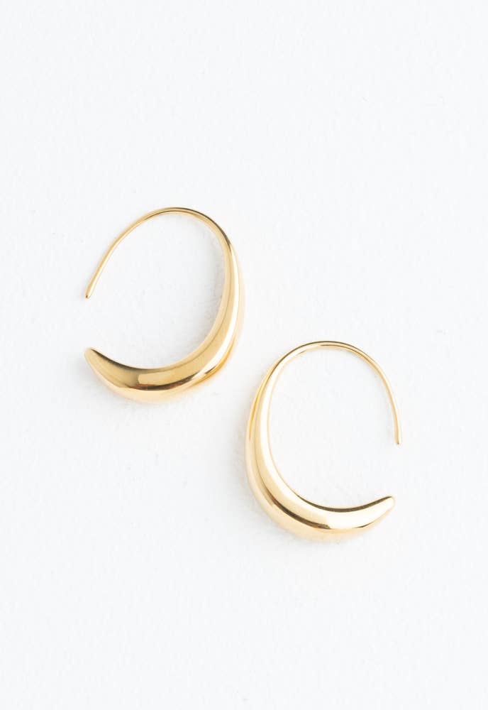 Crescent Moon Thread Drop Earrings