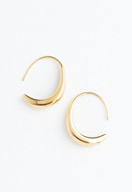 Crescent Moon Thread Drop Earrings