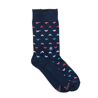 Find a Cure Socks (Navy Hearts)