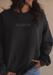 Can't Throw Stones Pullover- Charcoal