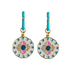 Capri Tile Enamel Charm Earrings