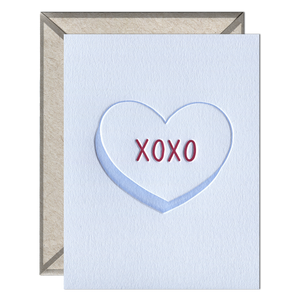 XOXO Heart Letterpress Card